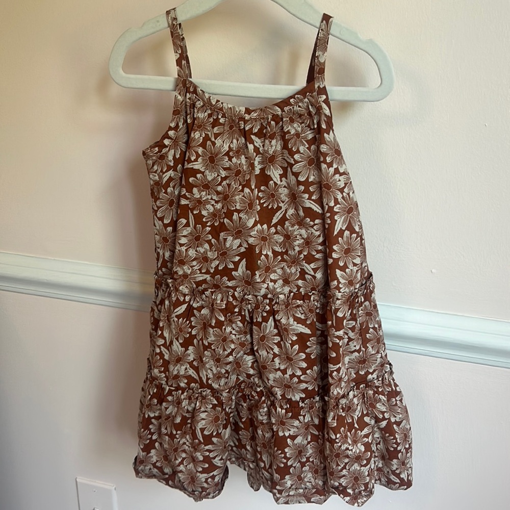 Spaghetti strap burnt orange summer girls dress